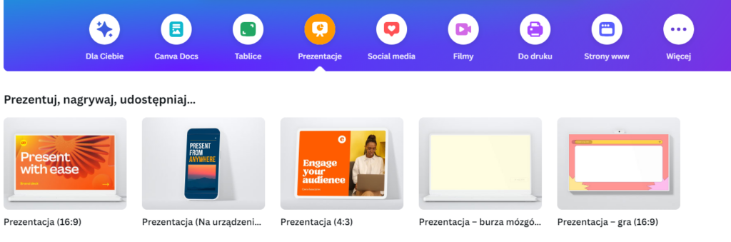 prezentacje w canvie