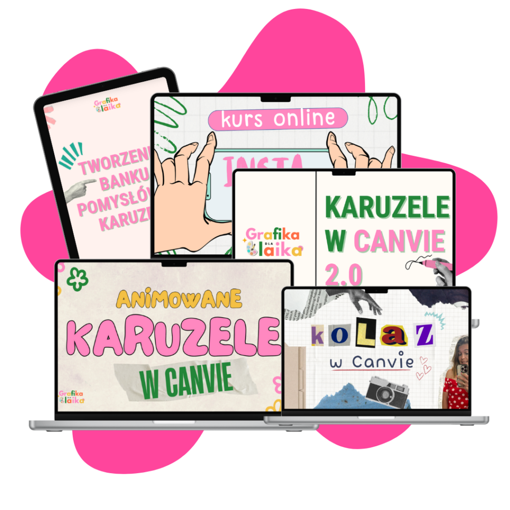 Pakiet 4 kurs&oacute;w: Instakaruzele w Canvie