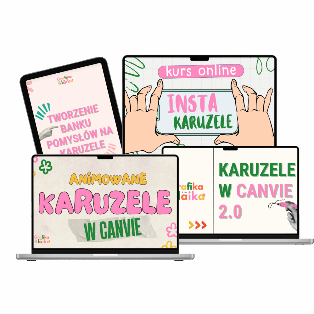 Pakiet 3 kursów: Instakaruzele w Canvie