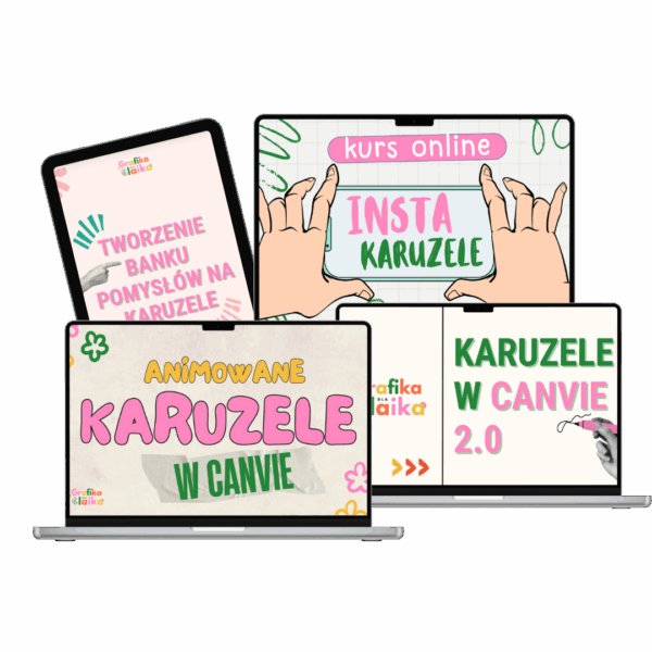 Pakiet 3 kurs&oacute;w: Instakaruzele w Canvie