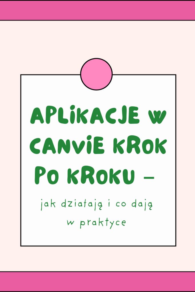 Aplikacje w Canvie krok po kroku &ndash; jak działają i co dają w praktyce
