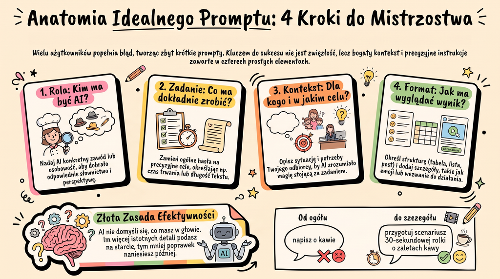 Budowa dobrego promptu rozłożona na części