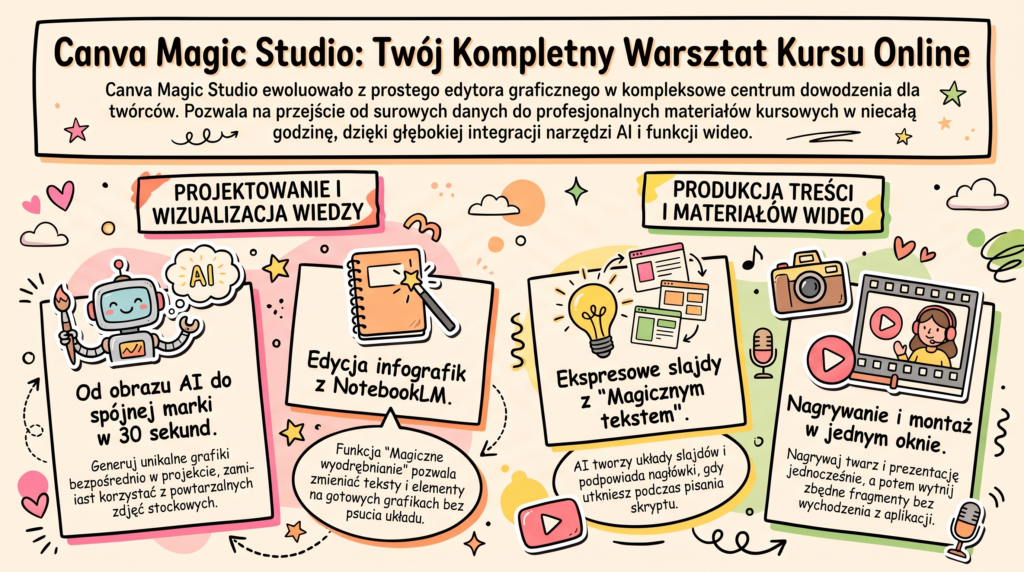 Narzędzia AI do tworzenia kursu online otwarte na ekranie