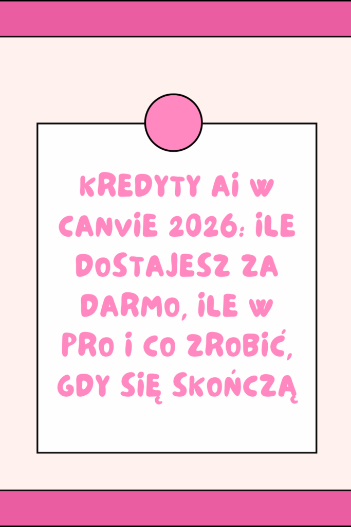 Kredyty AI w Canvie 2026: ile dostajesz za darmo, ile w Pro i co zrobić, gdy się skończą