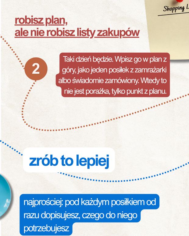 Błąd drugi: robisz plan, ale nie robisz listy zakup&oacute;w