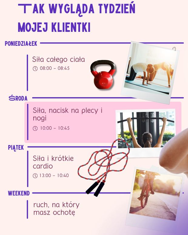 Tak wygląda tydzień mojej klientki, plan na cztery dni