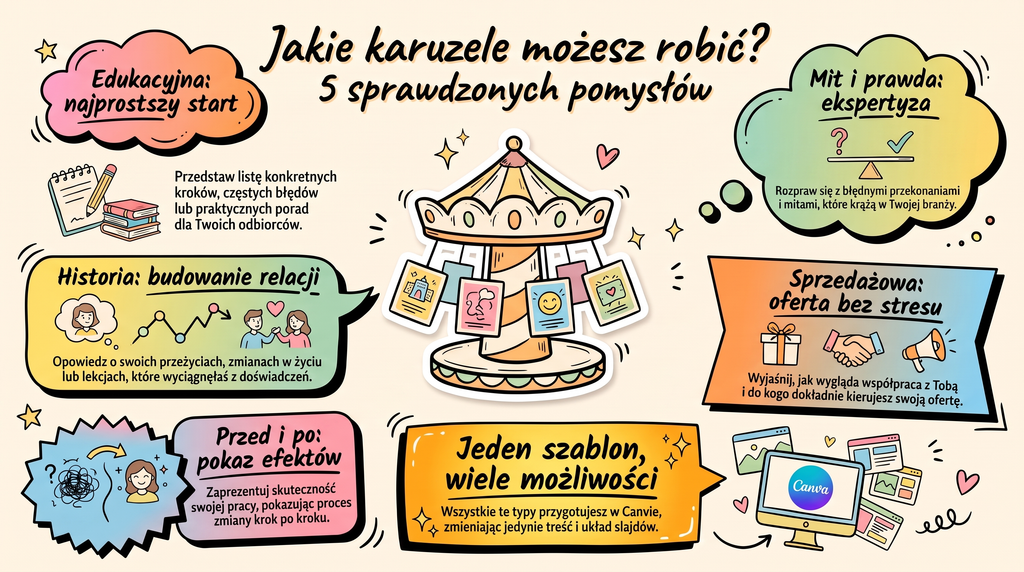 Jak zrobić karuzelę w Canvie: slajdy karuzeli na Instagram w widoku siatki w Canvie