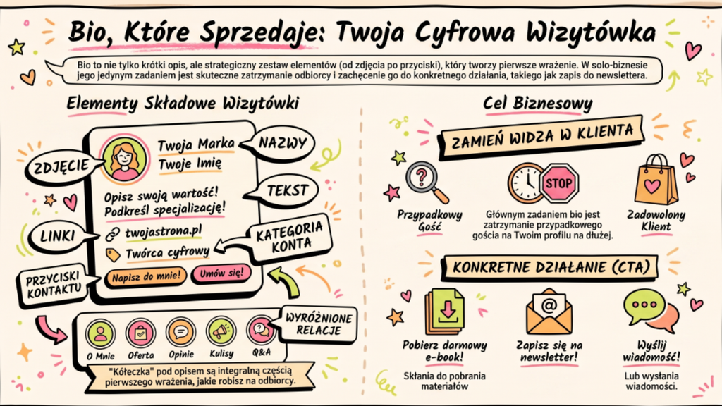Bio na Instagramie dla solo-biznesu: wz&oacute;r w 4 linijkach na przykładzie profilu dietetyczki
