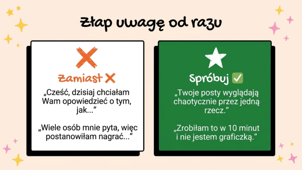 Hooki do rolek: 5 wzorów, które zatrzymują kciuk na Instagramie