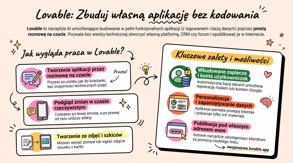 Jak stworzyć aplikację bez programowania: podgląd aplikacji budowanej na czacie w Lovable